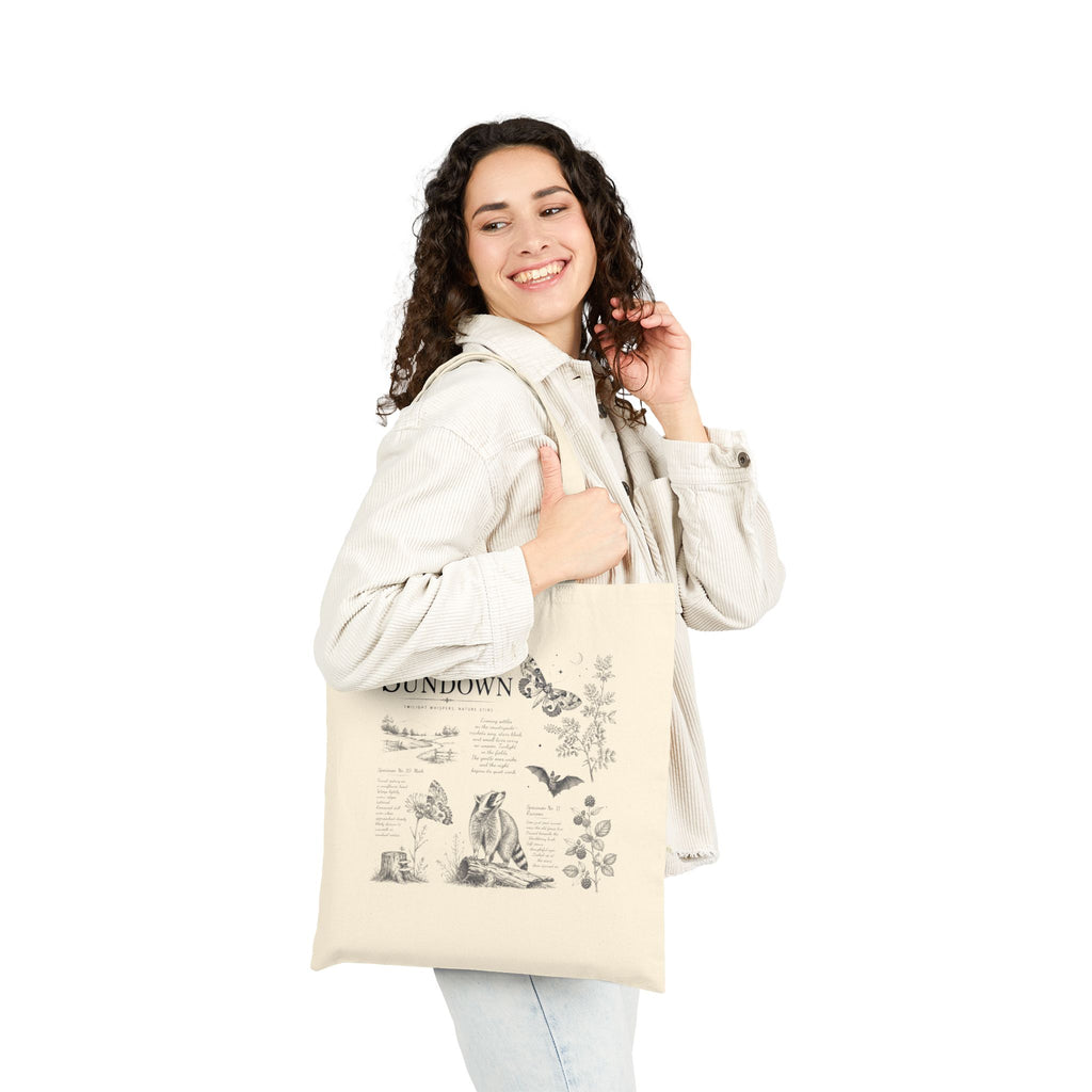 Canvas Tote Bag — 'At the Sundown' Vintage Nature Illustration Tote