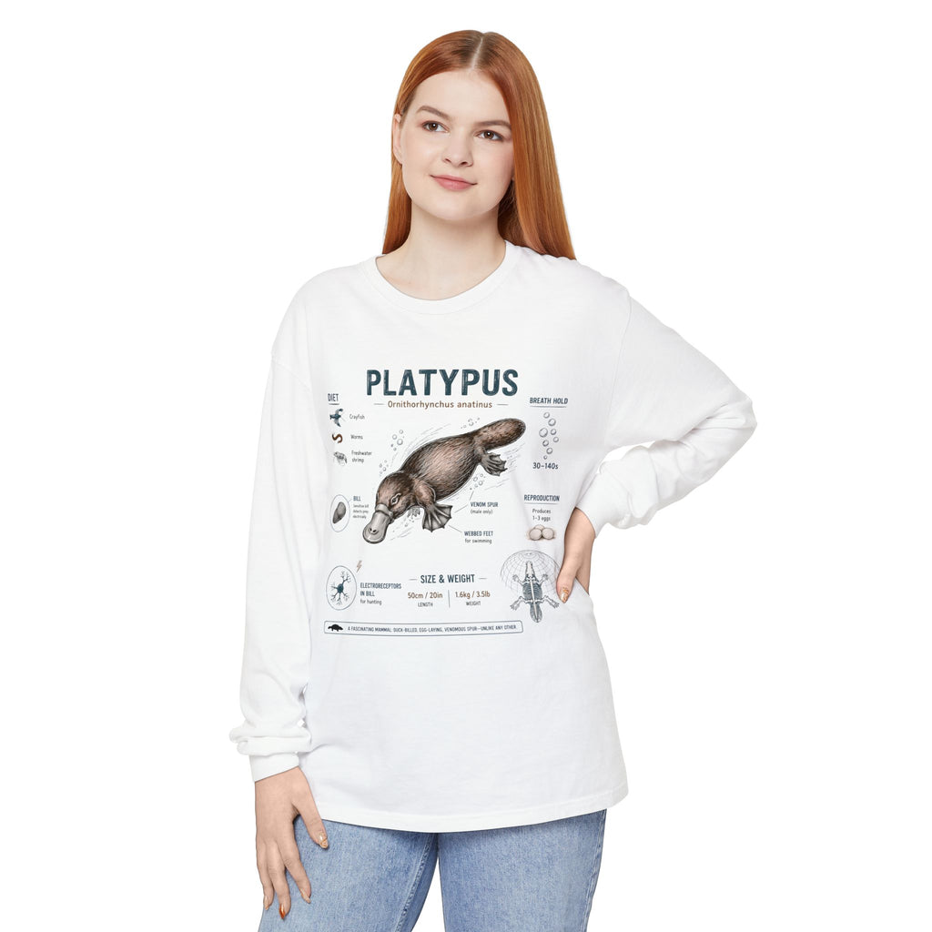 Platypus Anatomy Long Sleeve Tee — Illustrated Scientific Graphic