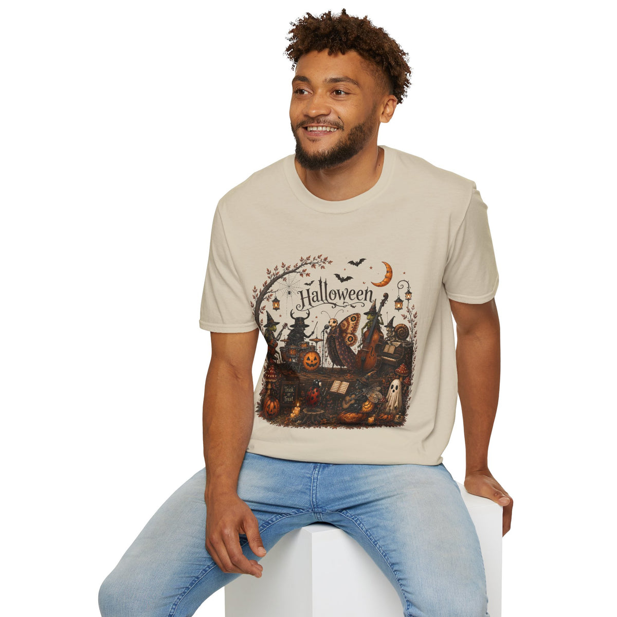 Halloween Witch & Pumpkin T‑Shirt — Spooky Night Graphic Tee