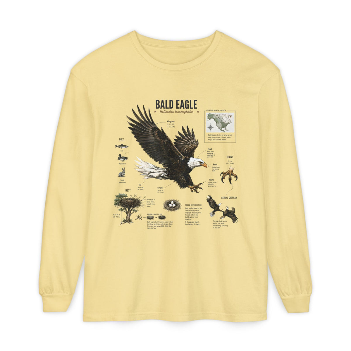 Bald Eagle Anatomy Long Sleeve Tee