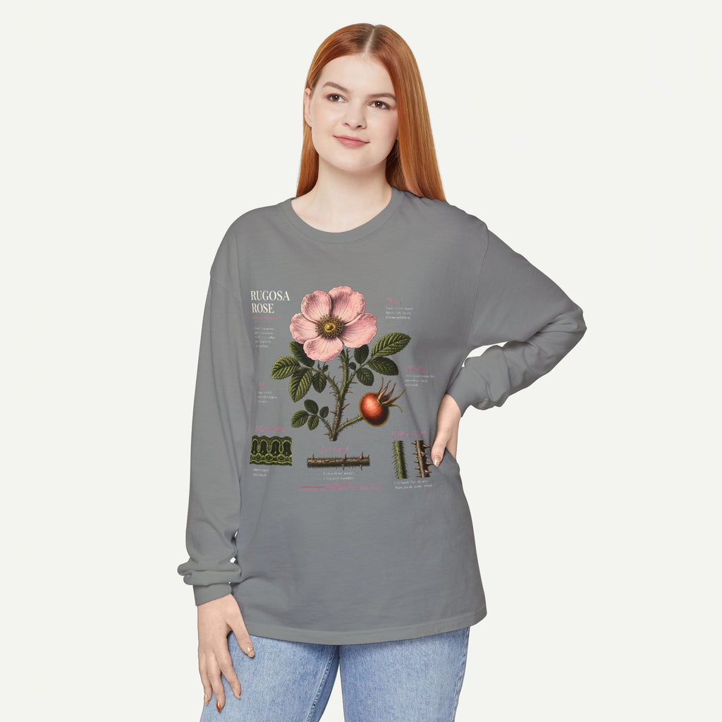 Botanical Rose Diagram Long Sleeve T-Shirt