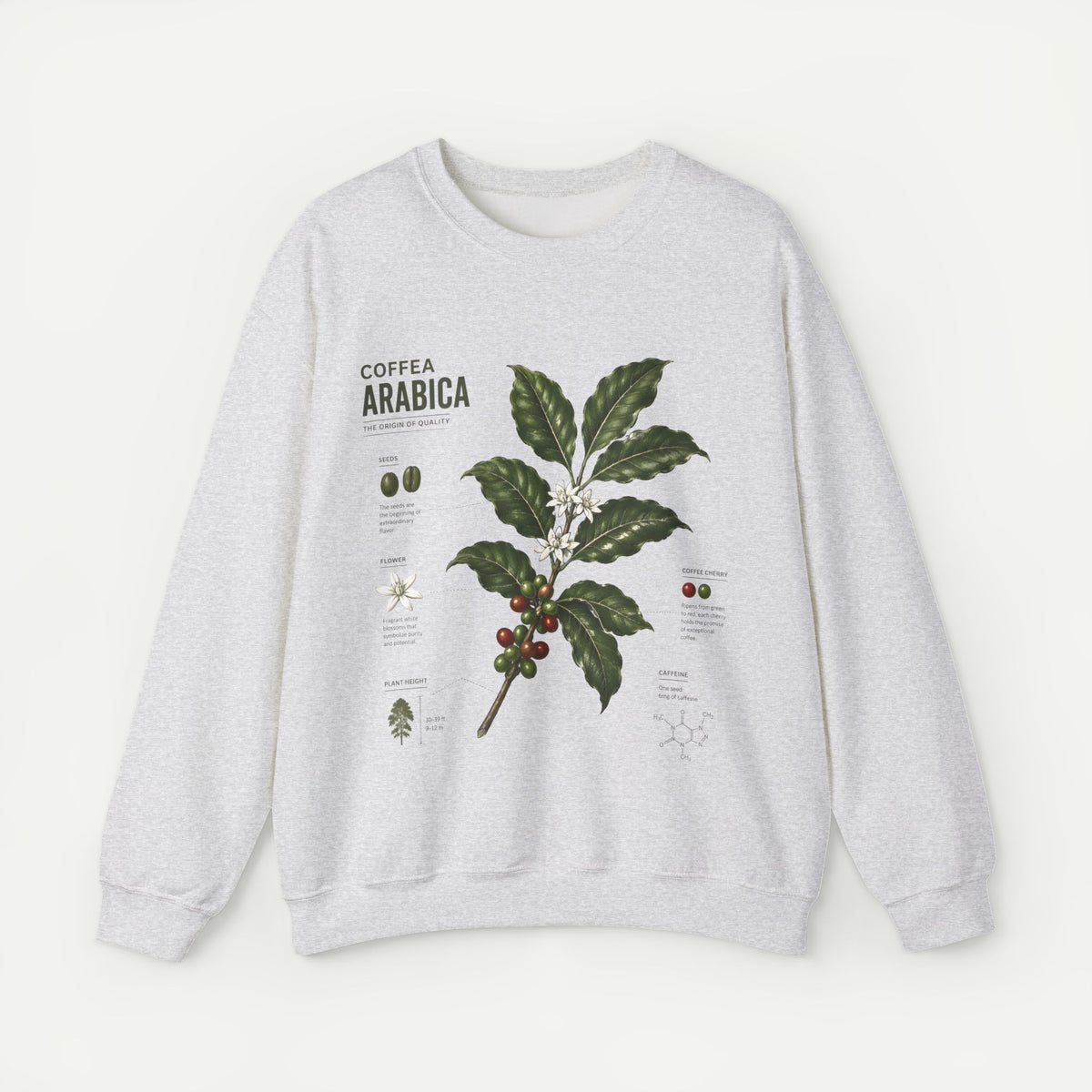 Coffee Arabica Botanical Print  Crewneck Sweatshirt