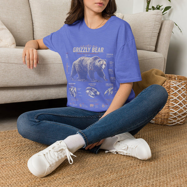 Grizzly Bear Anatomy Vintage Graphic T-Shirt — Wildlife Animal Tee