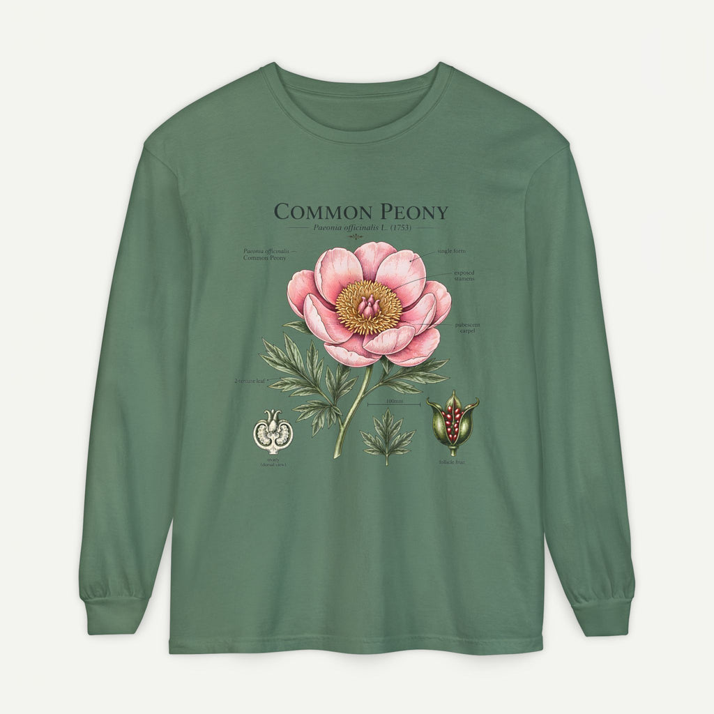 Botanical 'Common Peony' Long Sleeve Tee