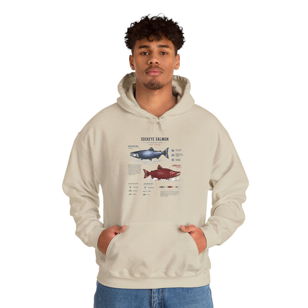 Salmon Species Hoodie — Sockeye & Chinook Fish Identification Graphic Hoodie