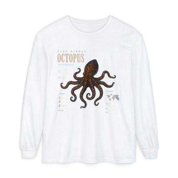 Octopus Anatomy Long Sleeve Tee — Vintage Marine Biology Graphic Shirt