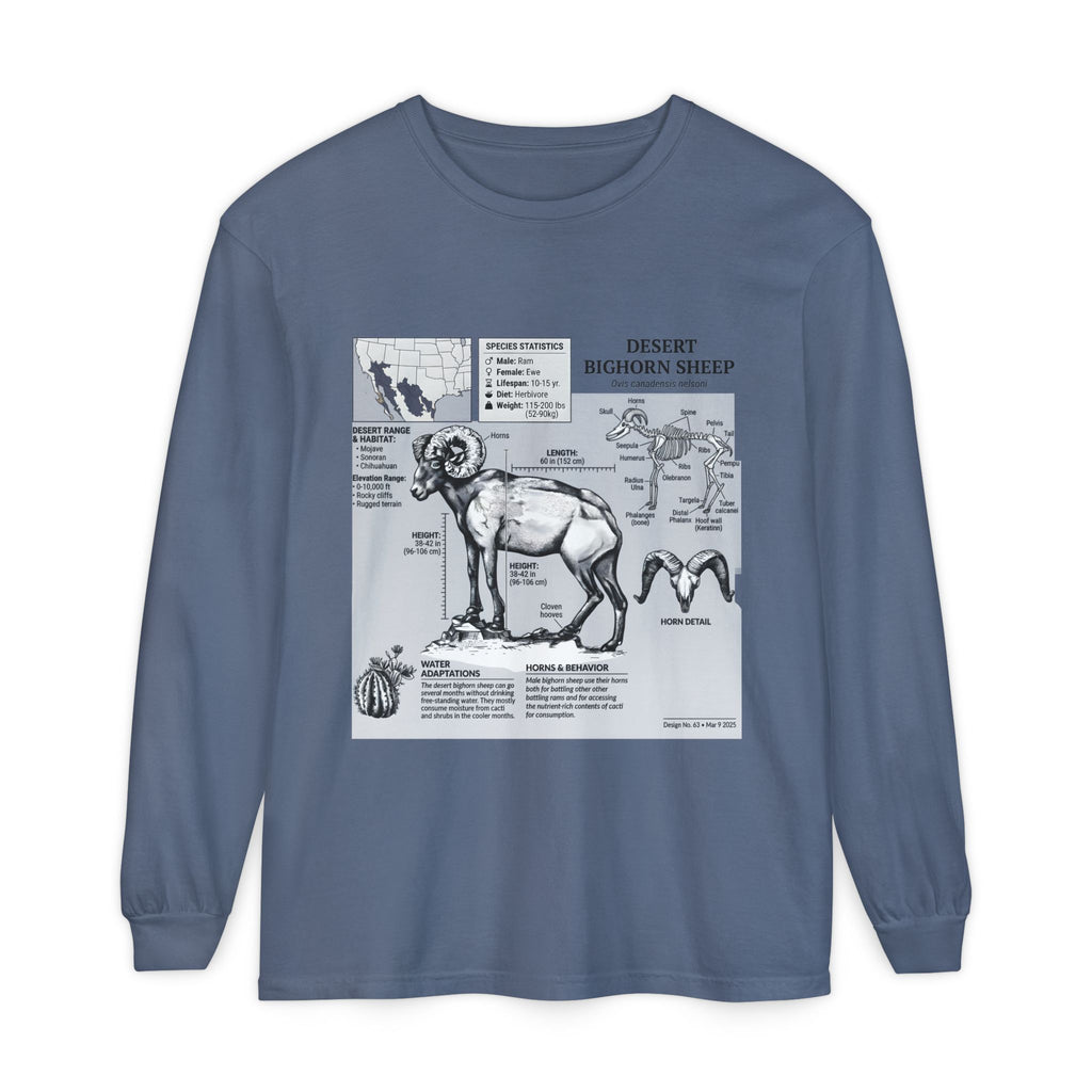 Desert Bighorn Sheep Diagram Long Sleeve T-Shirt