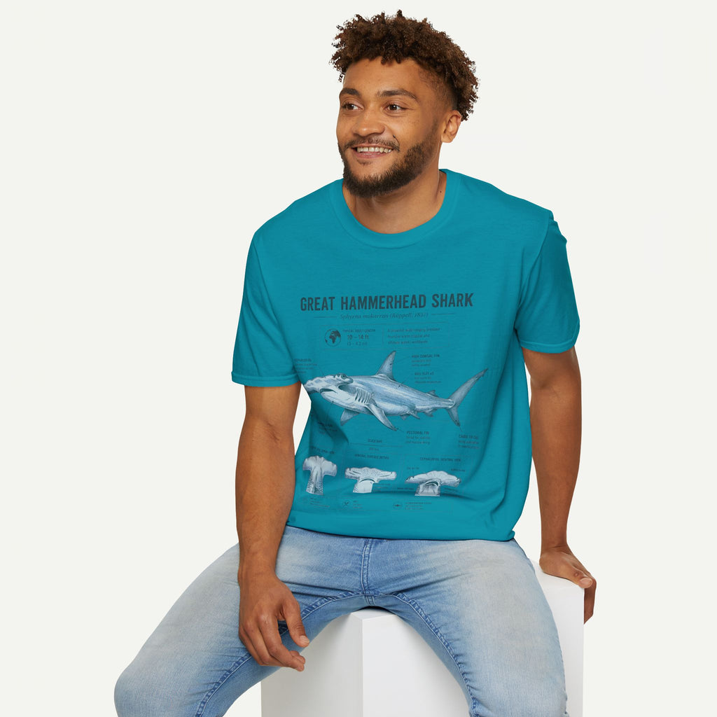 Hammerhead Shark Anatomy T-Shirt — Great Hammerhead Educational Tee