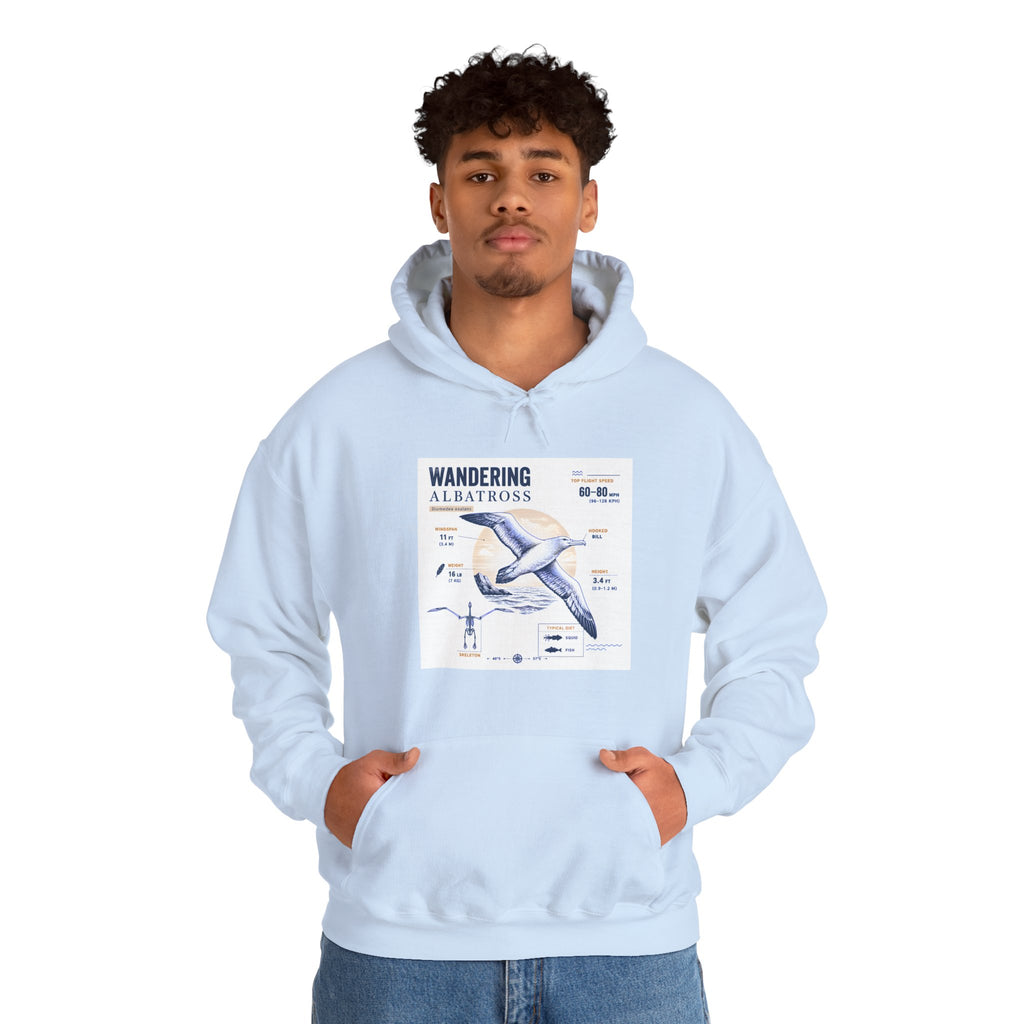 Wandering Albatross Hoodie — Illustrated Sea Bird Anatomy Pullover