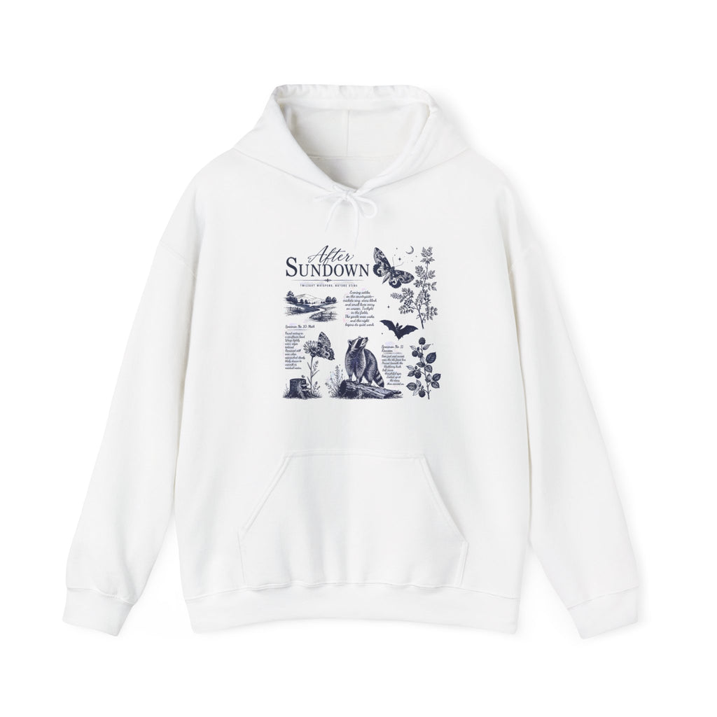 Sunset Foxes Hoodie — "After Sundown" Nature Graphic Pullover