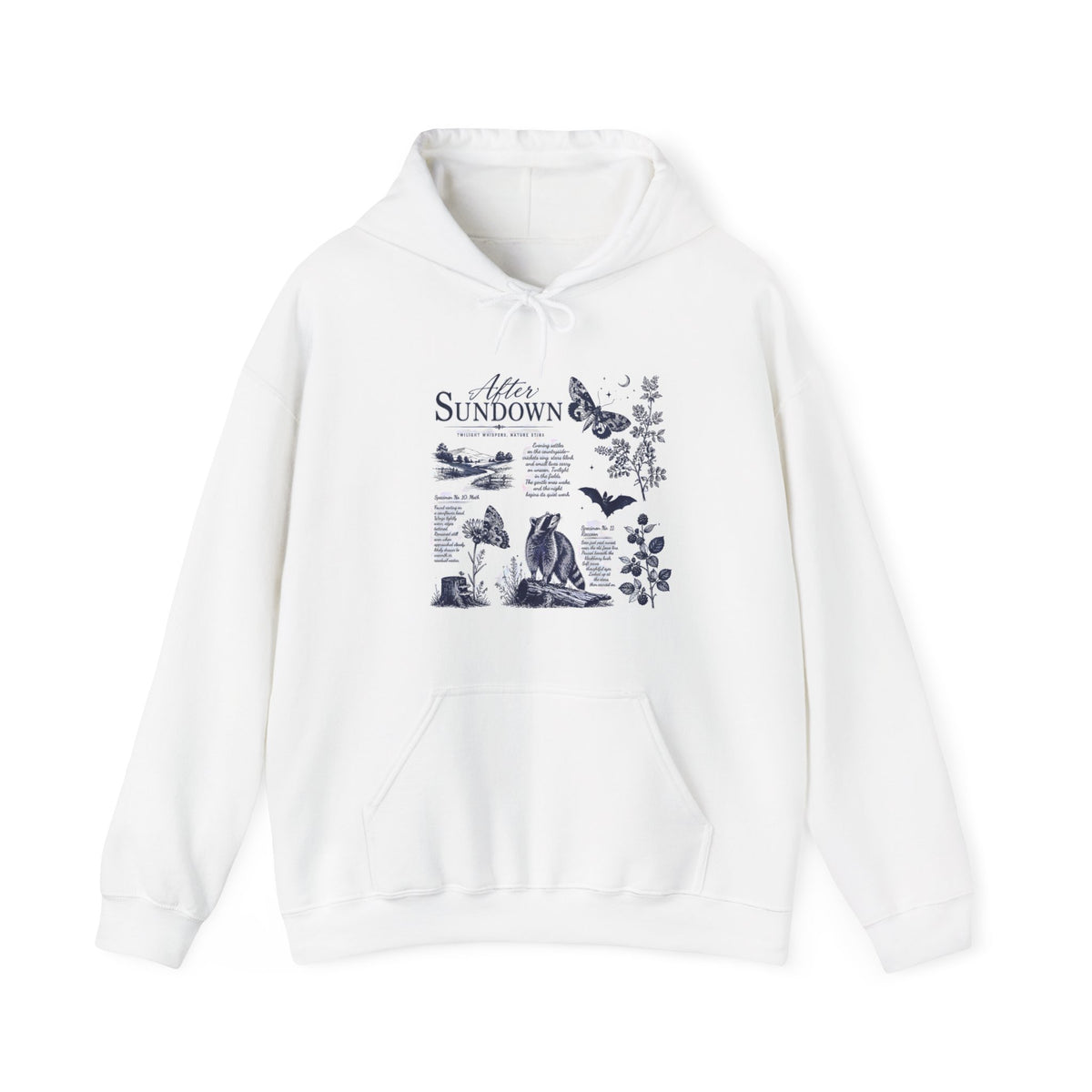 Sunset Foxes Hoodie — "After Sundown" Nature Graphic Pullover