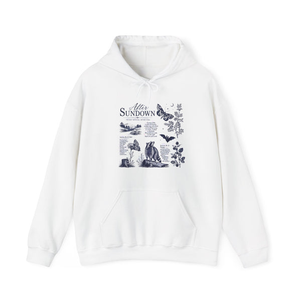 Sunset Foxes Hoodie — "After Sundown" Nature Graphic Pullover