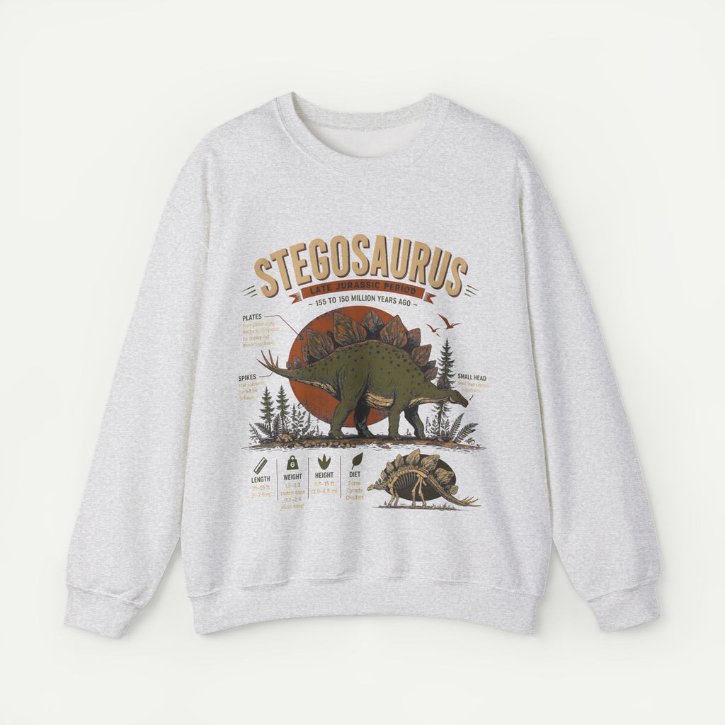 Stegosaurus Anatomy Sweatshirt — Vintage Dino Field Guide Graphic
