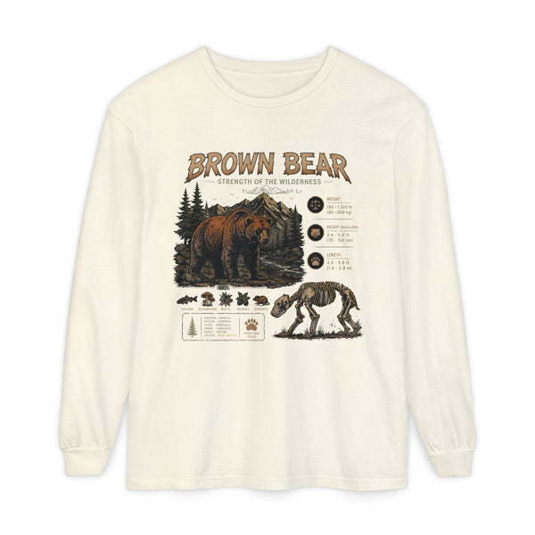 Brown Bear Wildlife Graphic Long Sleeve Tee