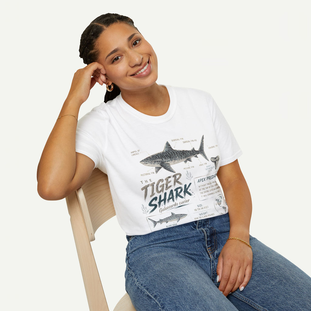 Tiger Shark Anatomy Tee — Vintage Apex Predator Graphic T-Shirt