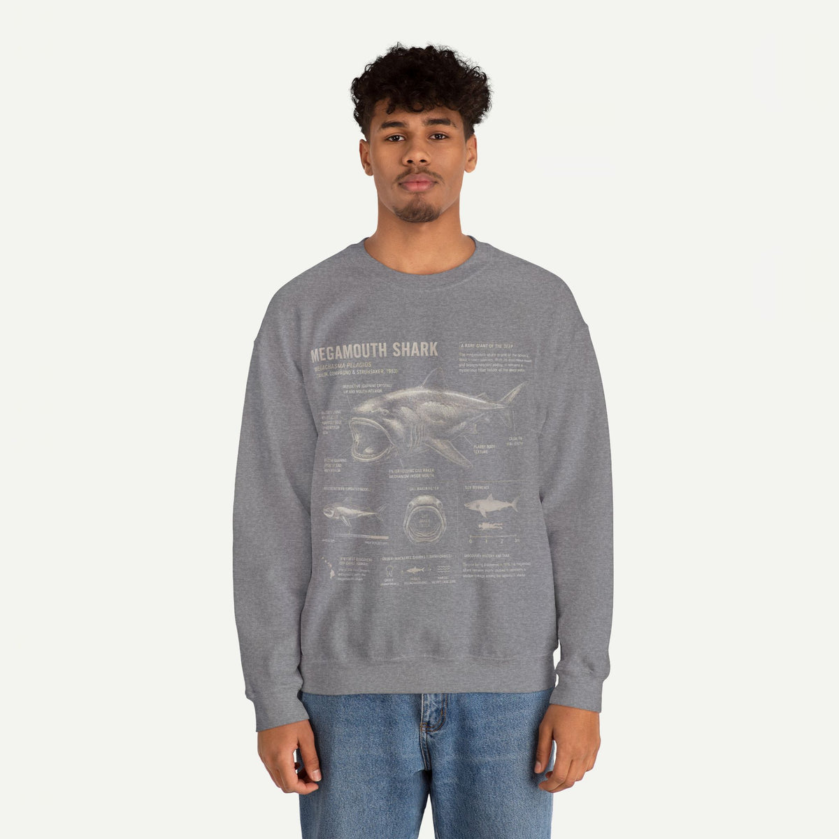 Megamouth Shark Anatomy Crewneck Sweatshirt