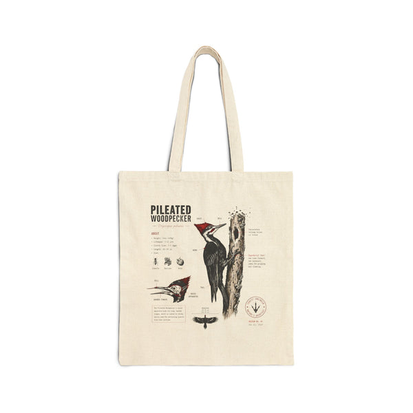 Pileated Woodpecker Anatomy Tote Bag – Vintage Bird Illustration Eco Shopper