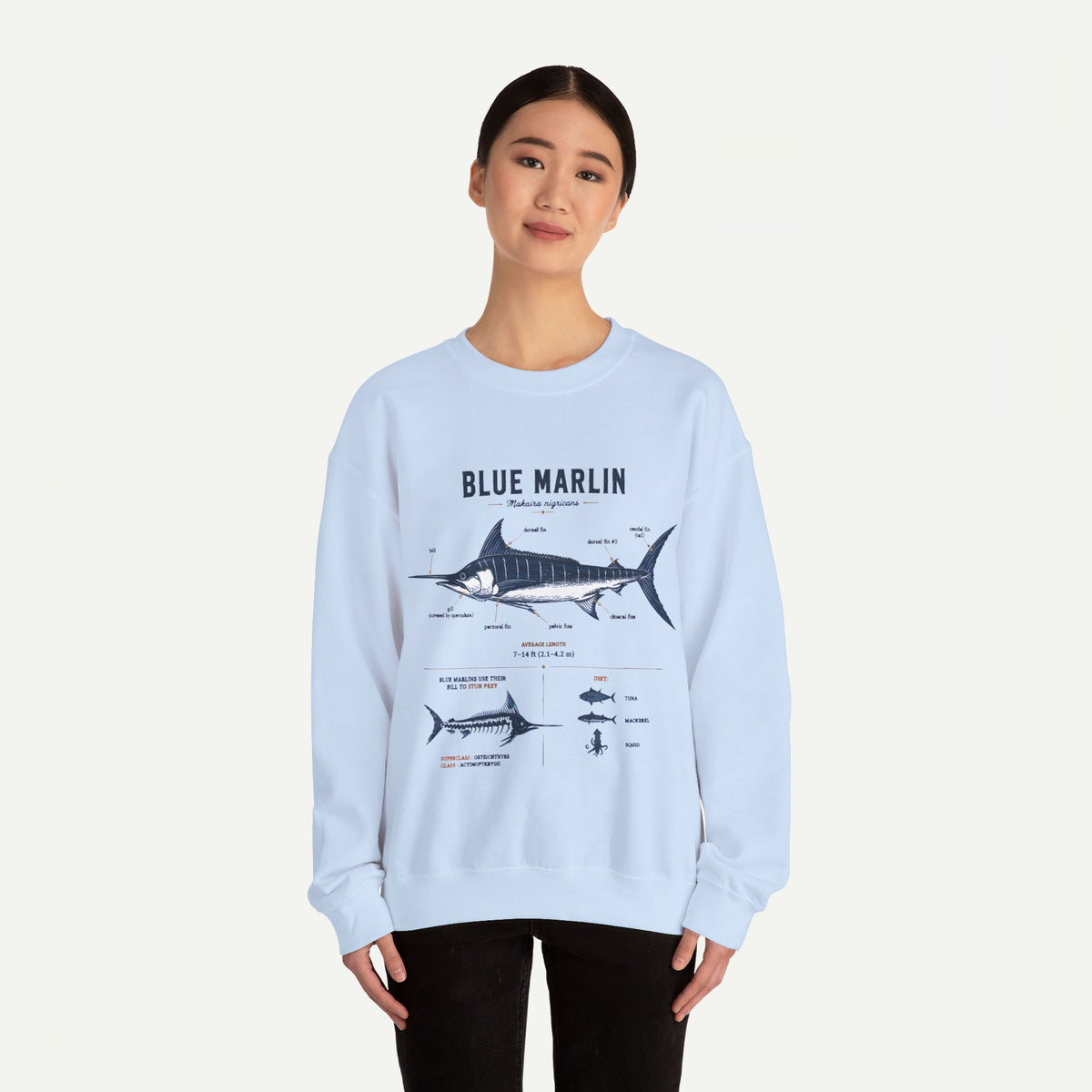 Blue Marlin Fish Anatomy Sweatshirt