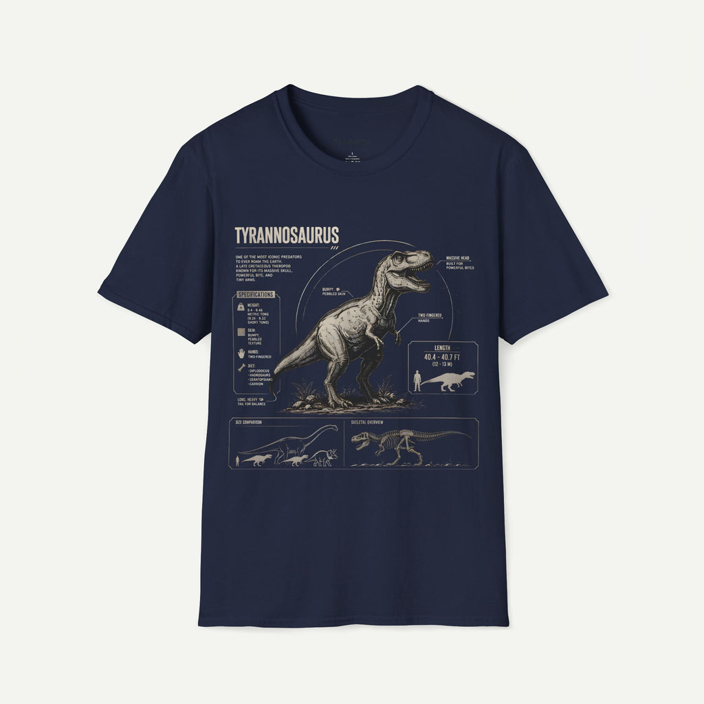 Tyrannosaurus Diagram Anatomy T-Shirt — Vintage Dino Graphic Tee