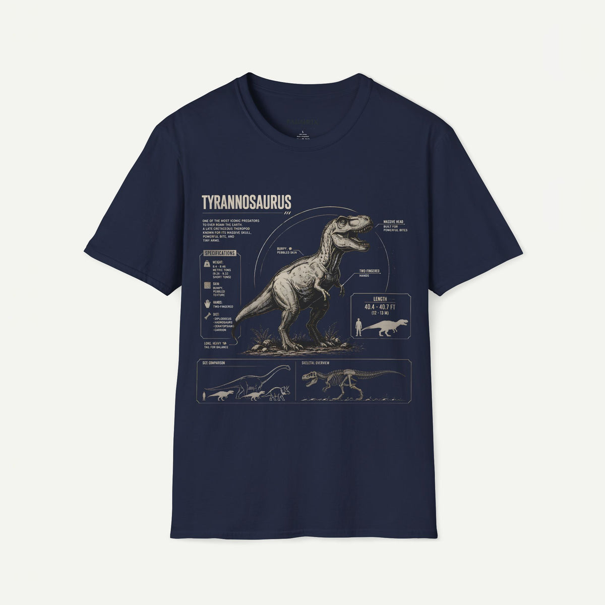 Tyrannosaurus Diagram Anatomy T-Shirt — Vintage Dino Graphic Tee