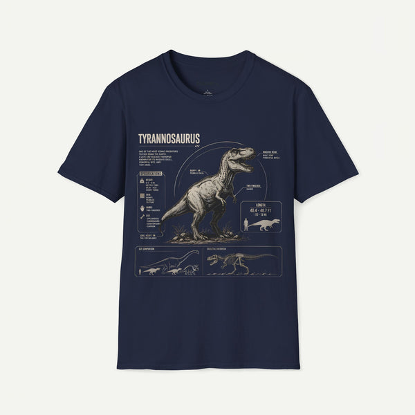 Tyrannosaurus Diagram Anatomy T-Shirt — Vintage Dino Graphic Tee