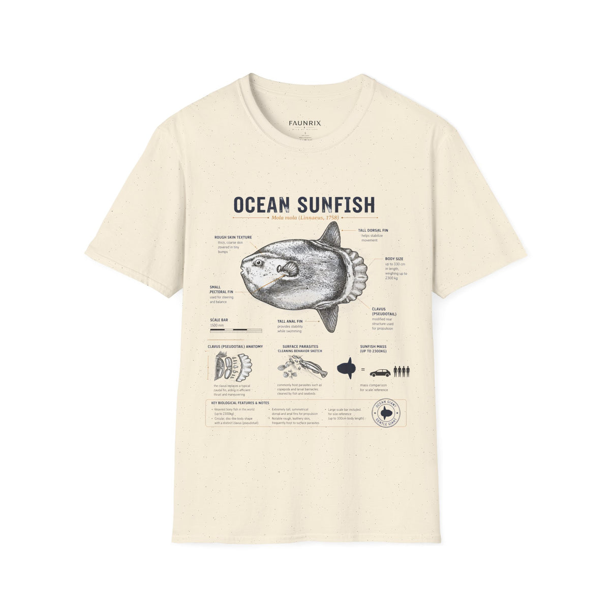 Ocean Sunfish Anatomy T-Shirt — Vintage Marine Biology Graphic Tee