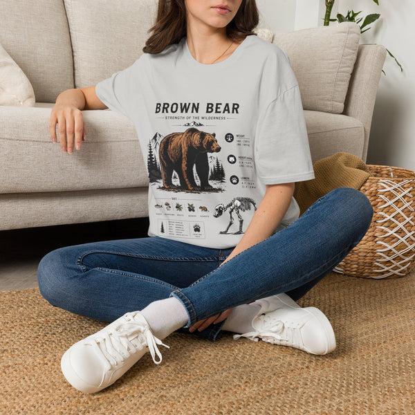 Brown Bear Anatomy Graphic T-Shirt — Wildlife Illustration Tee