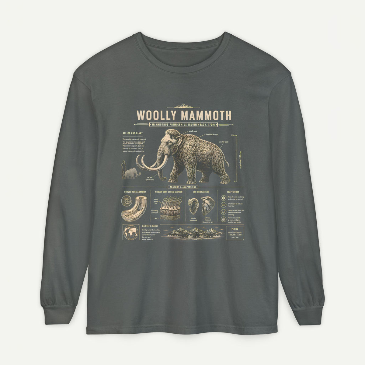 Woolly Mammoth Anatomy Long Sleeve Tee