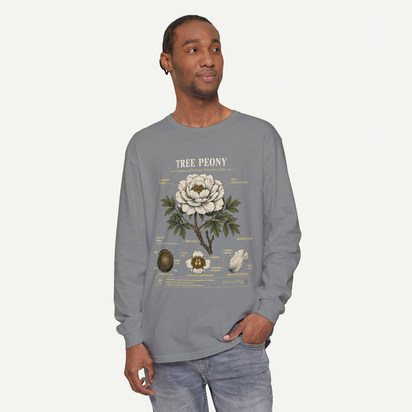 Tree Peony Illustration Long Sleeve Tee