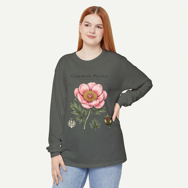Botanical 'Common Peony' Long Sleeve Tee