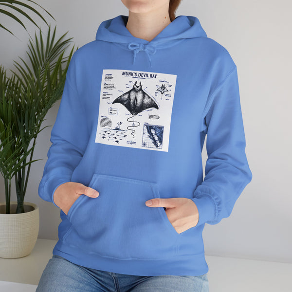 Manta Ray Anatomy Hoodie — Marine Life Graphic Pullover