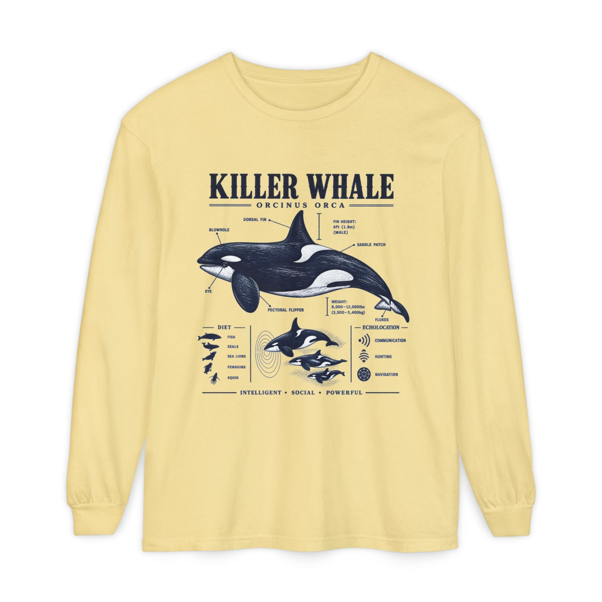Killer Whale Anatomy Long Sleeve Tee