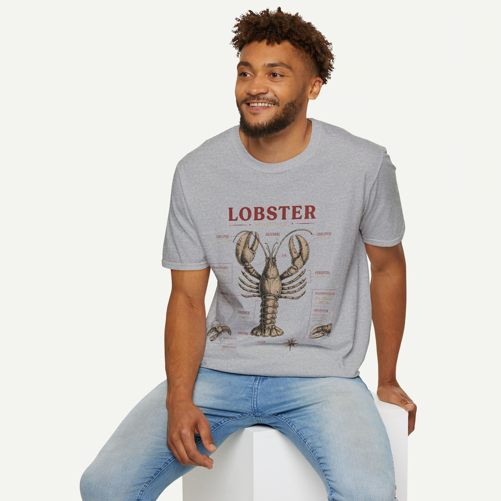 Lobster Anatomy T-Shirt — Vintage Nautical Seafood Diagram Tee