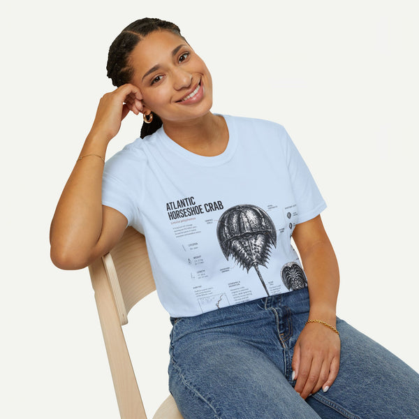 Horseshoe Crab Anatomy T-Shirt — Atlantic Horseshoe Crab Illustration