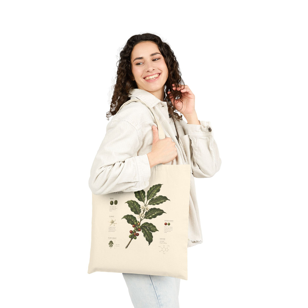 Tote Bag - Vintage Coffee Arabica Botanical Canvas Tote