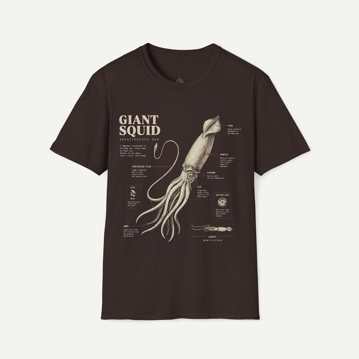 Giant Squid Anatomy T-Shirt — Vintage Marine Biology Graphic Tee Main image