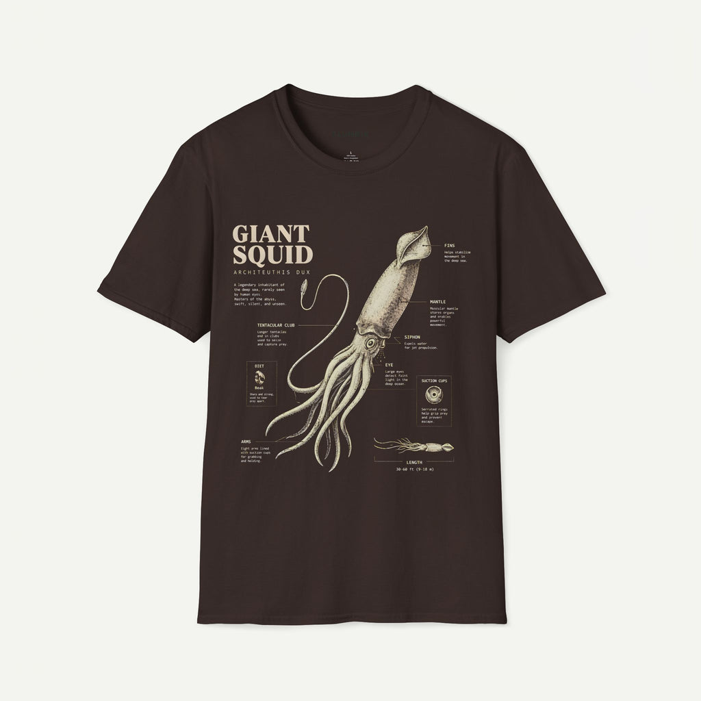 Giant Squid Anatomy T-Shirt — Vintage Marine Biology Graphic Tee