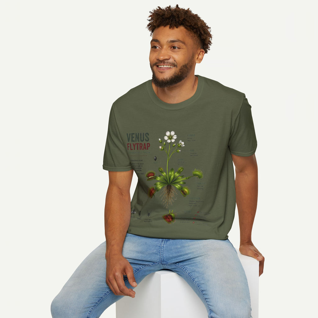Venus Flytrap Anatomy Botanical T-Shirt – Illustrated Plant Diagram Tee
