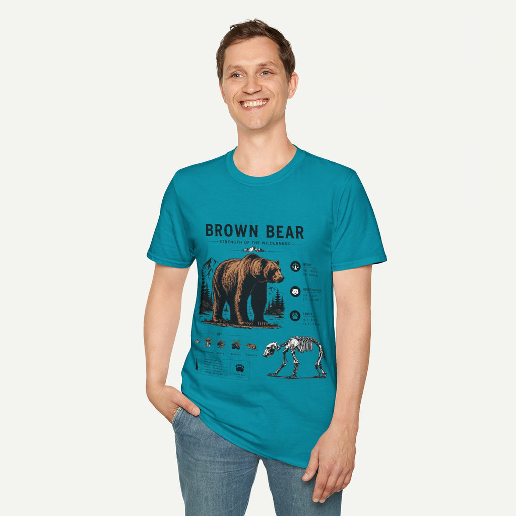 Brown Bear Anatomy Graphic T-Shirt — Wildlife Illustration Tee