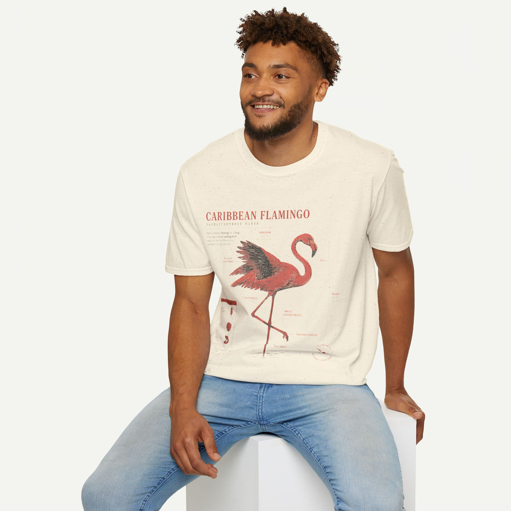 Flamingo Anatomy T-shirt — "Caribbean Flamingo" Vintage Tropical Tee