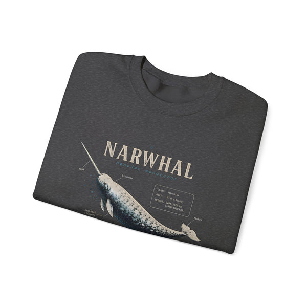 Narwhal Crewneck Sweatshirt - Vintage Sea Mammal Graphic
