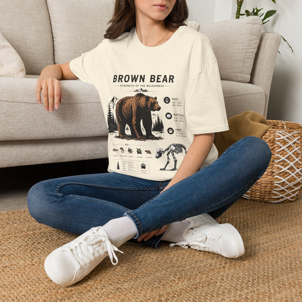 Brown Bear Anatomy Graphic T-Shirt — Wildlife Illustration Tee