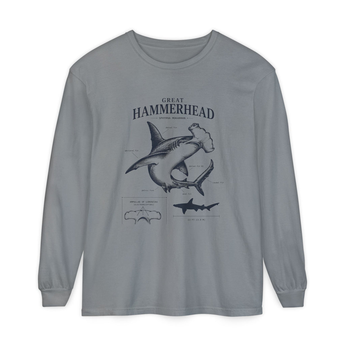 Hammerhead Shark Anatomy Long Sleeve Tee