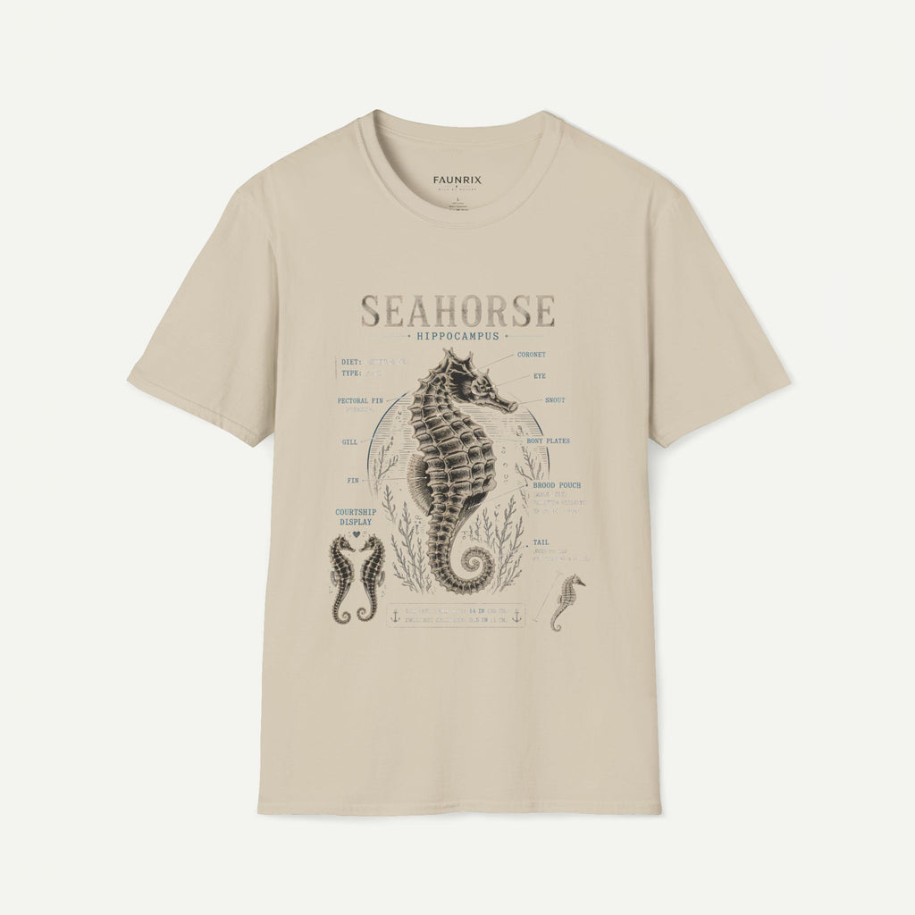 Seahorse Anatomy Tee — Vintage Marine Biology T-Shirt