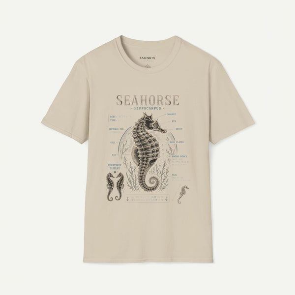 Seahorse Anatomy Tee — Vintage Marine Biology T-Shirt