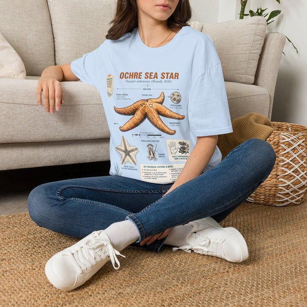 Sea Star Anatomy T-Shirt — Ochre Starfish Illustration Tee