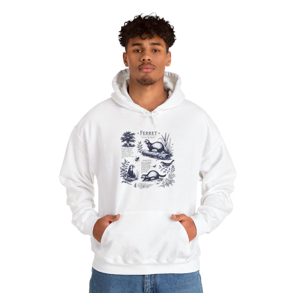 Ferret Vintage Illustration Hoodie — Retro Wildlife Graphic Sweatshirt