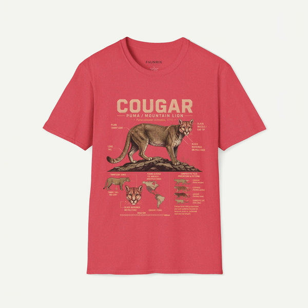 Cougar Puma Mountain Lion Anatomy Graphic T-Shirt