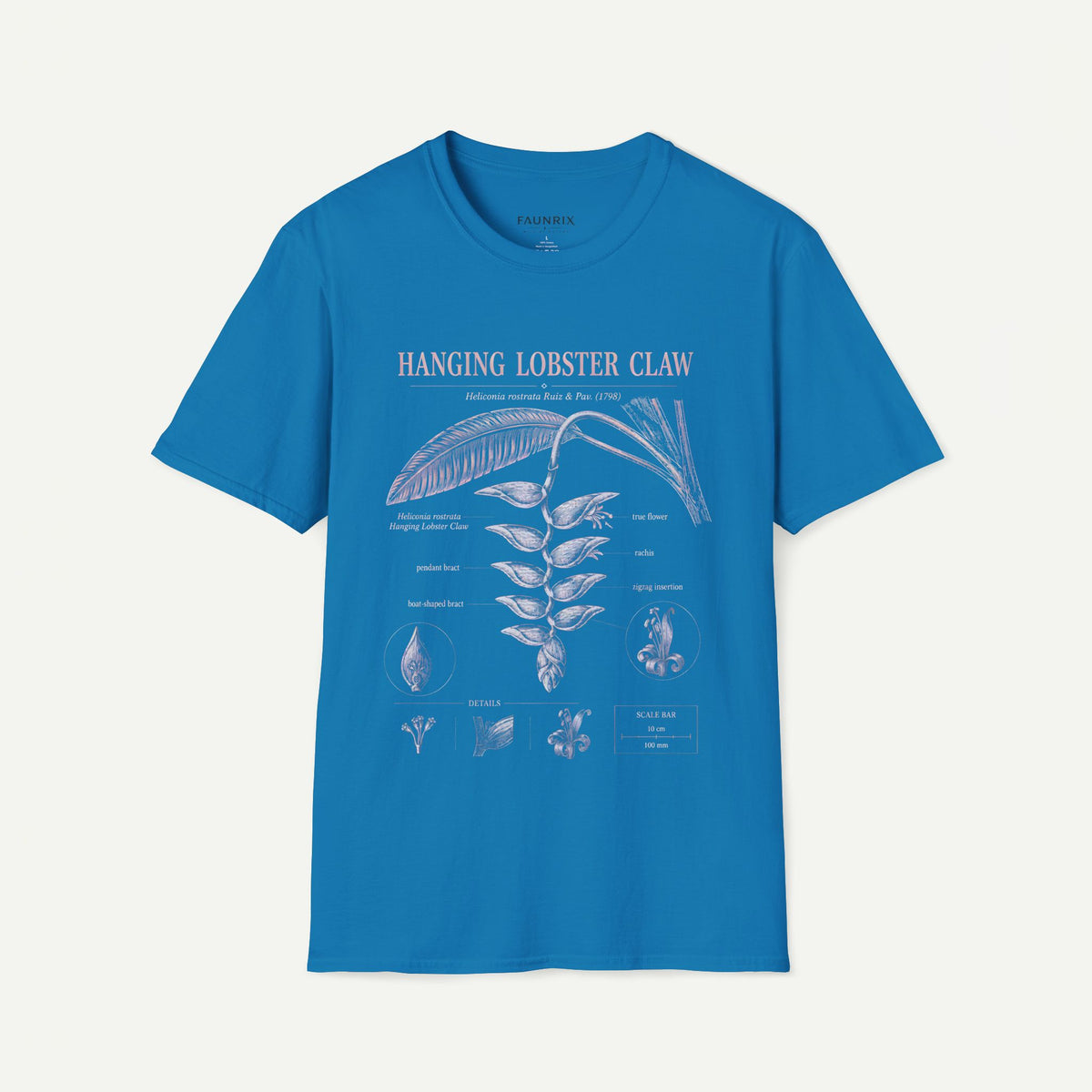 Hanging Lobster Claw Botanical T-Shirt — Vintage Floral Plant Illustration Tee Main image