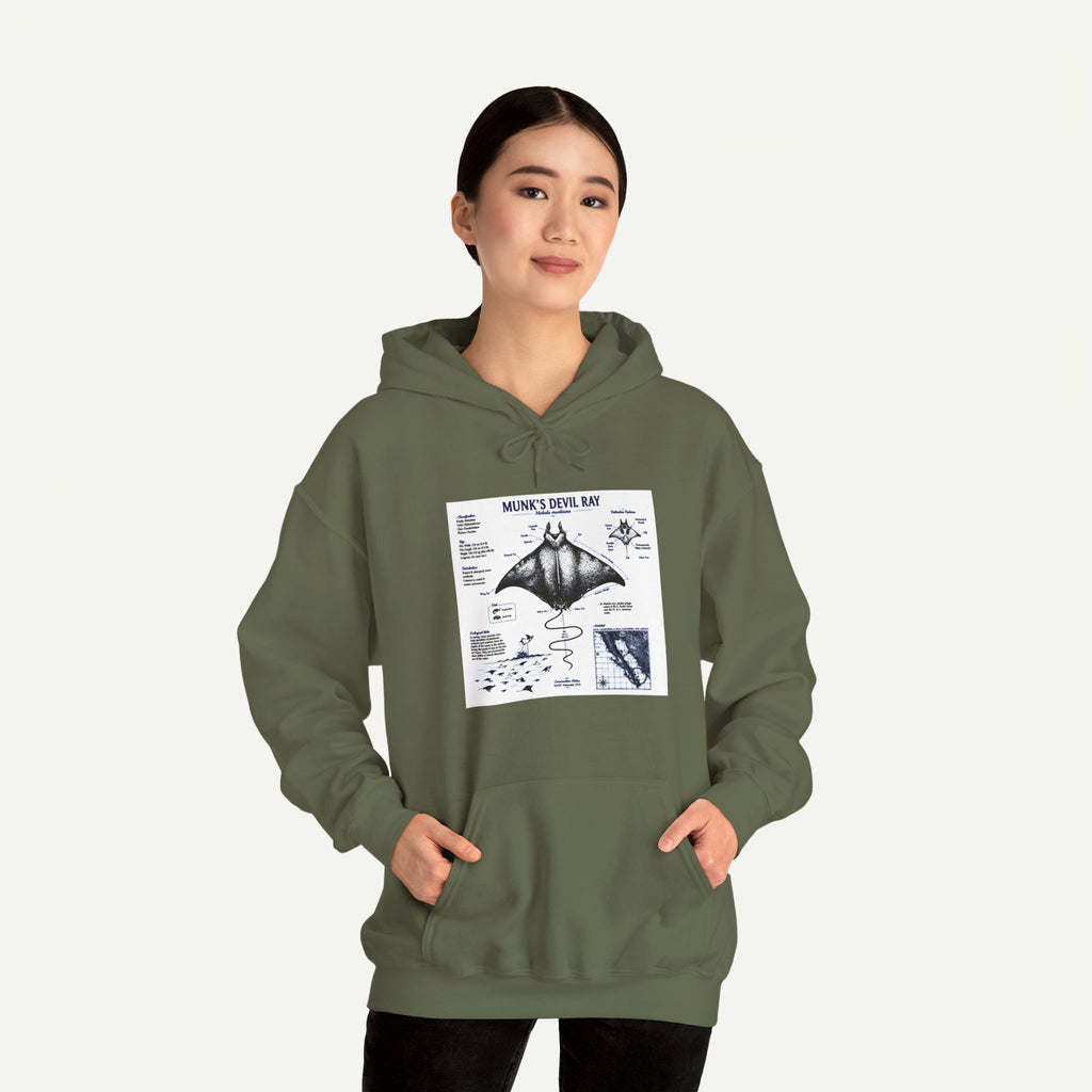 Manta Ray Anatomy Hoodie — Marine Life Graphic Pullover